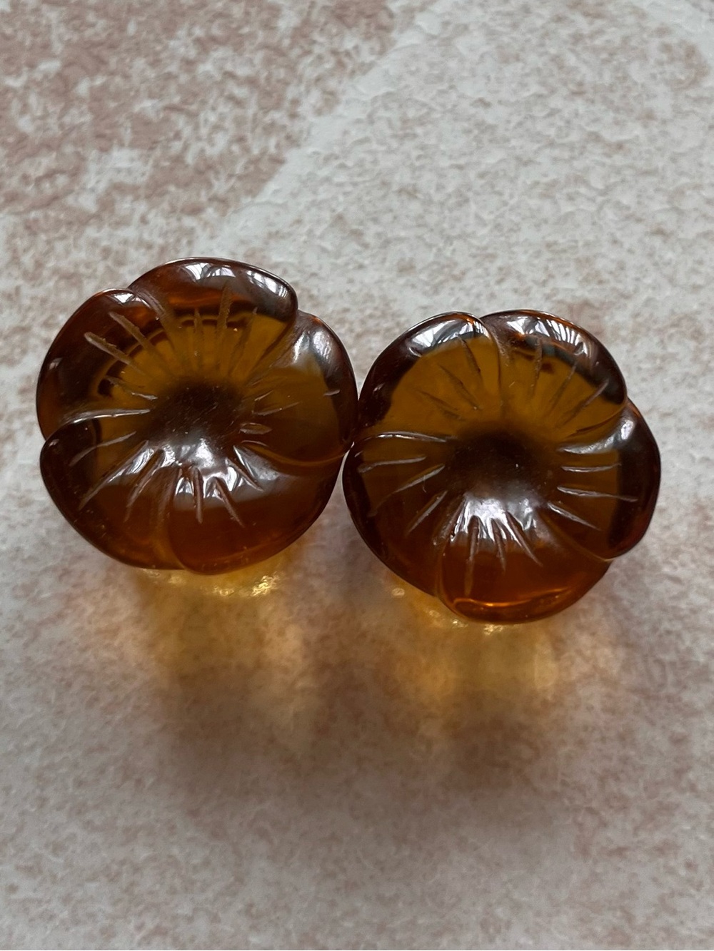 Tawapa Champagne colored Glass DF Petal Plugs 3/4” 19mm